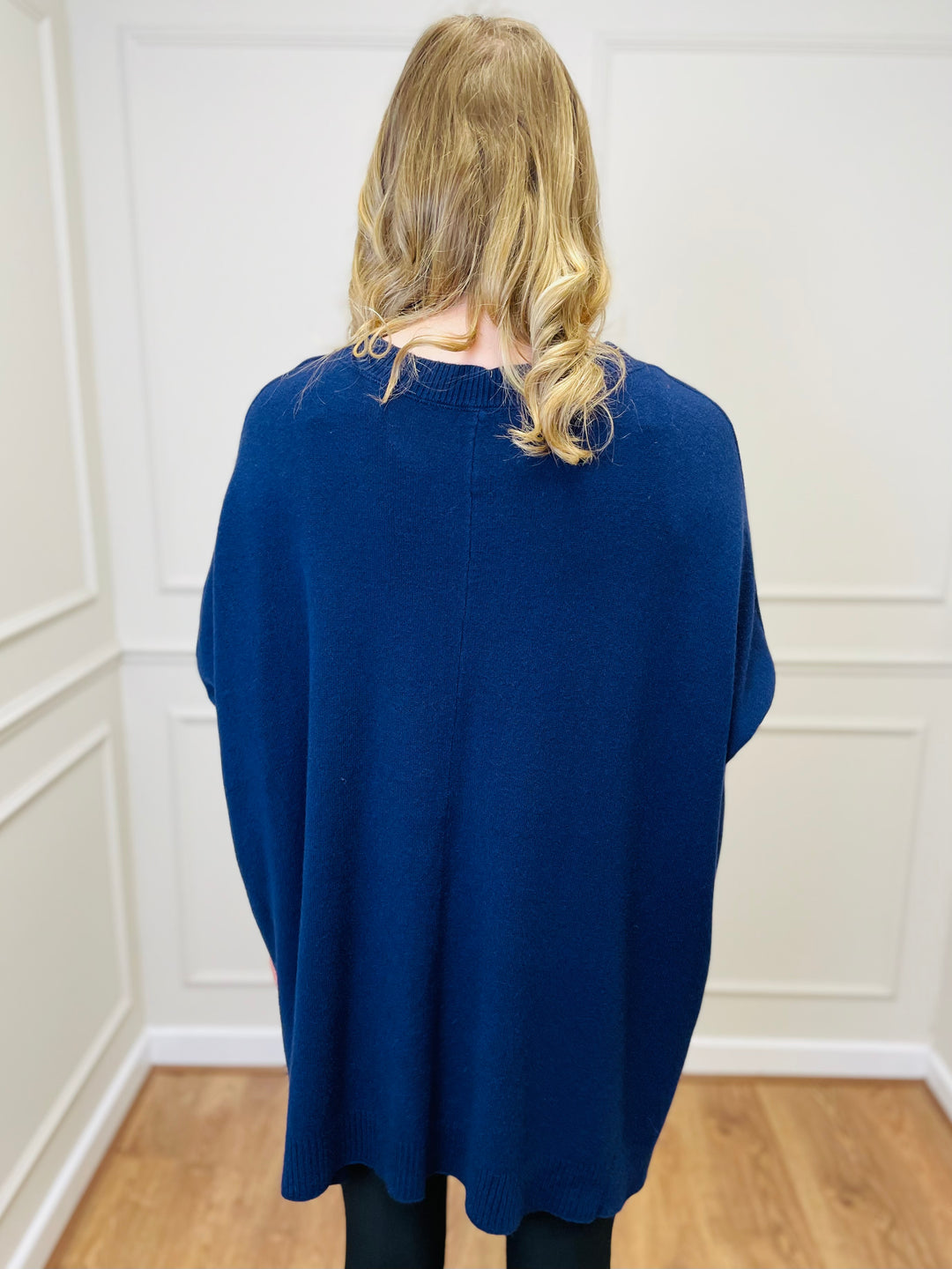 "LYDIA" Cable Knit Jumper-Navy