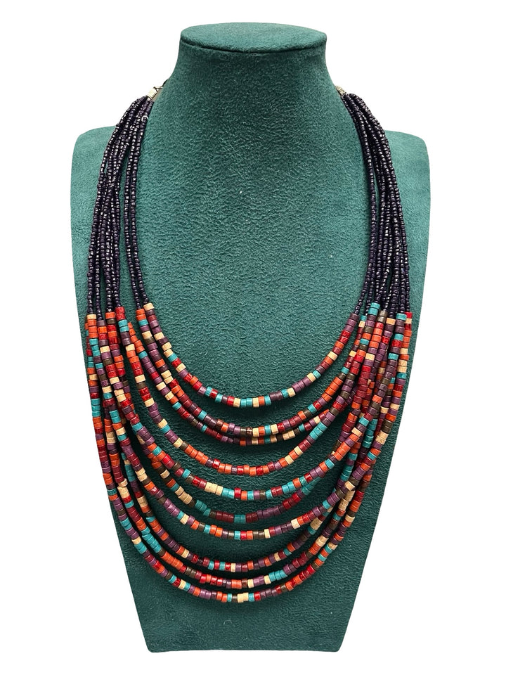 Long Statement Necklace-Multicolour