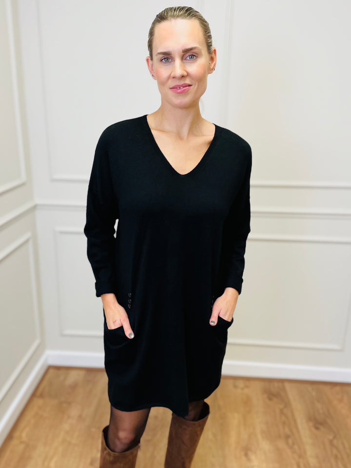 "MILLIE" Fine Knit Tunic-Black