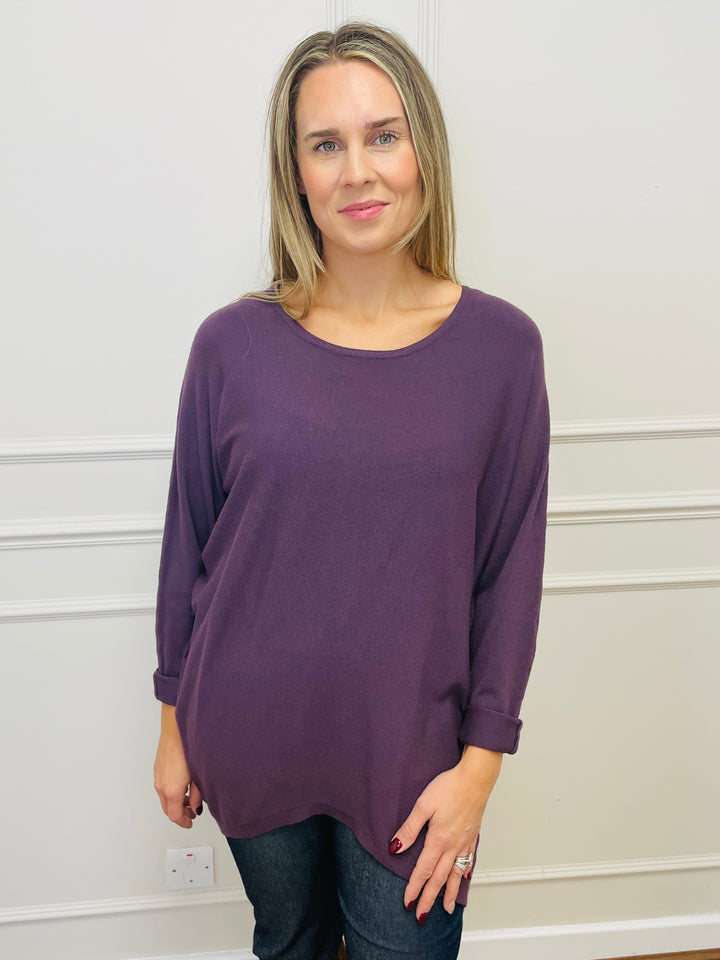 "MALLORY" Basic Soft Jumper-Purple