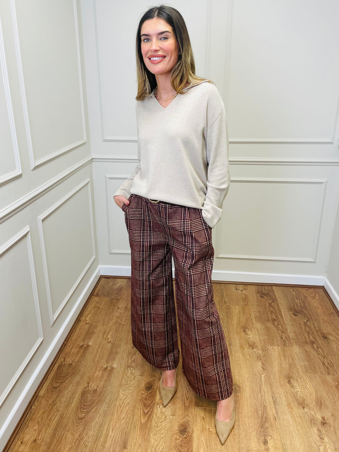 "NIKO" LUXURY Fine Knit Jumper-Sand