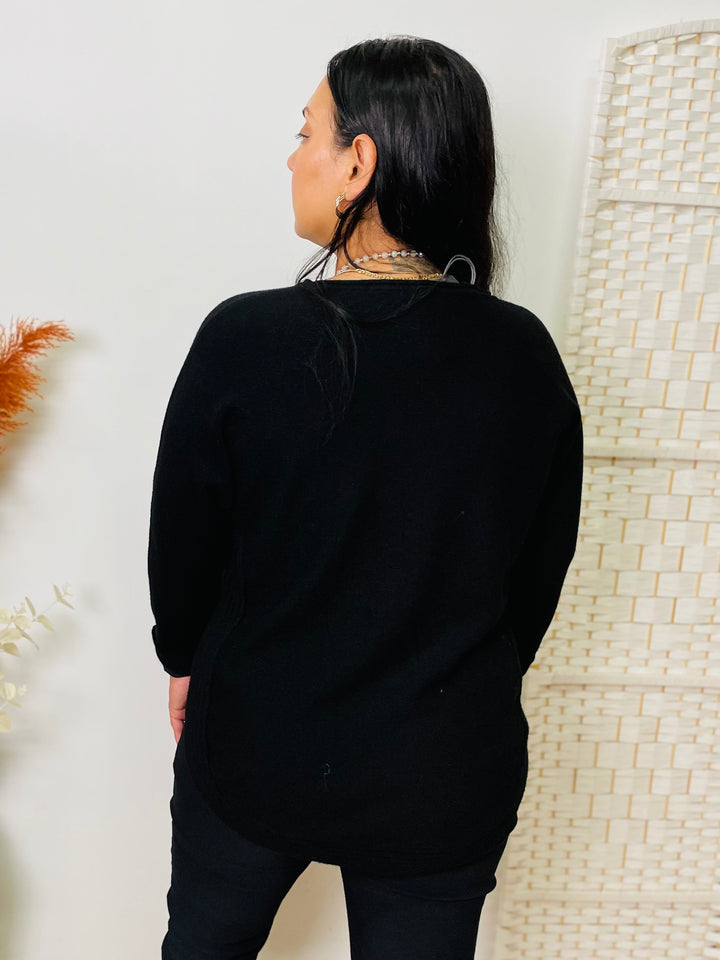 "CLEO" Soft Jumper-Black