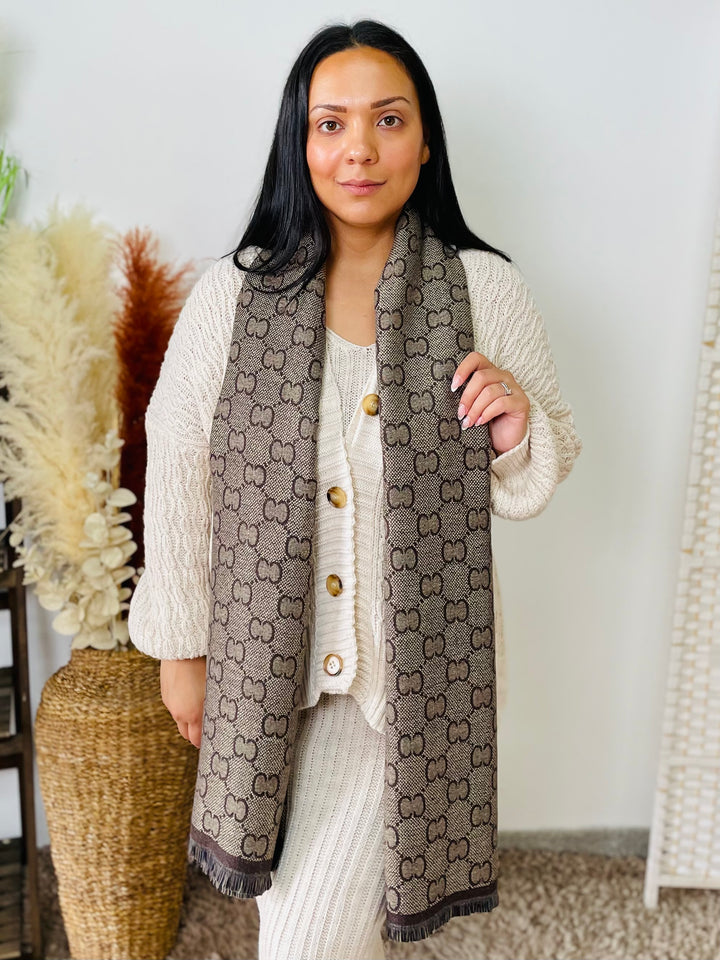 No.54 Designer Inspired Scarf-Mocha