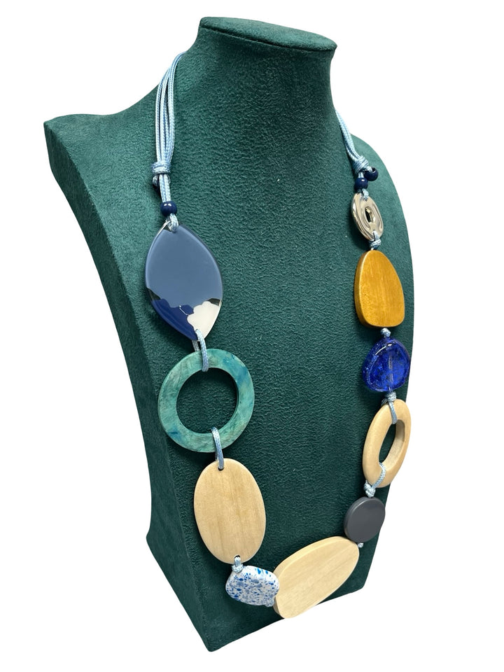 Long Statement Necklace-Multicolour