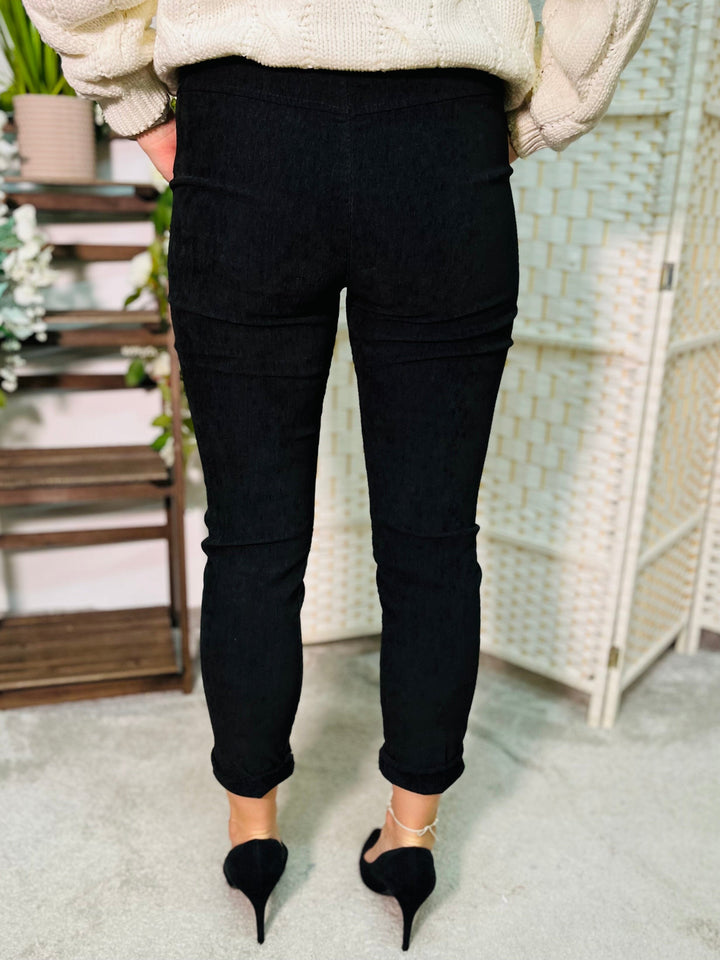 "CARMELA" Corduroy Trouser-Black