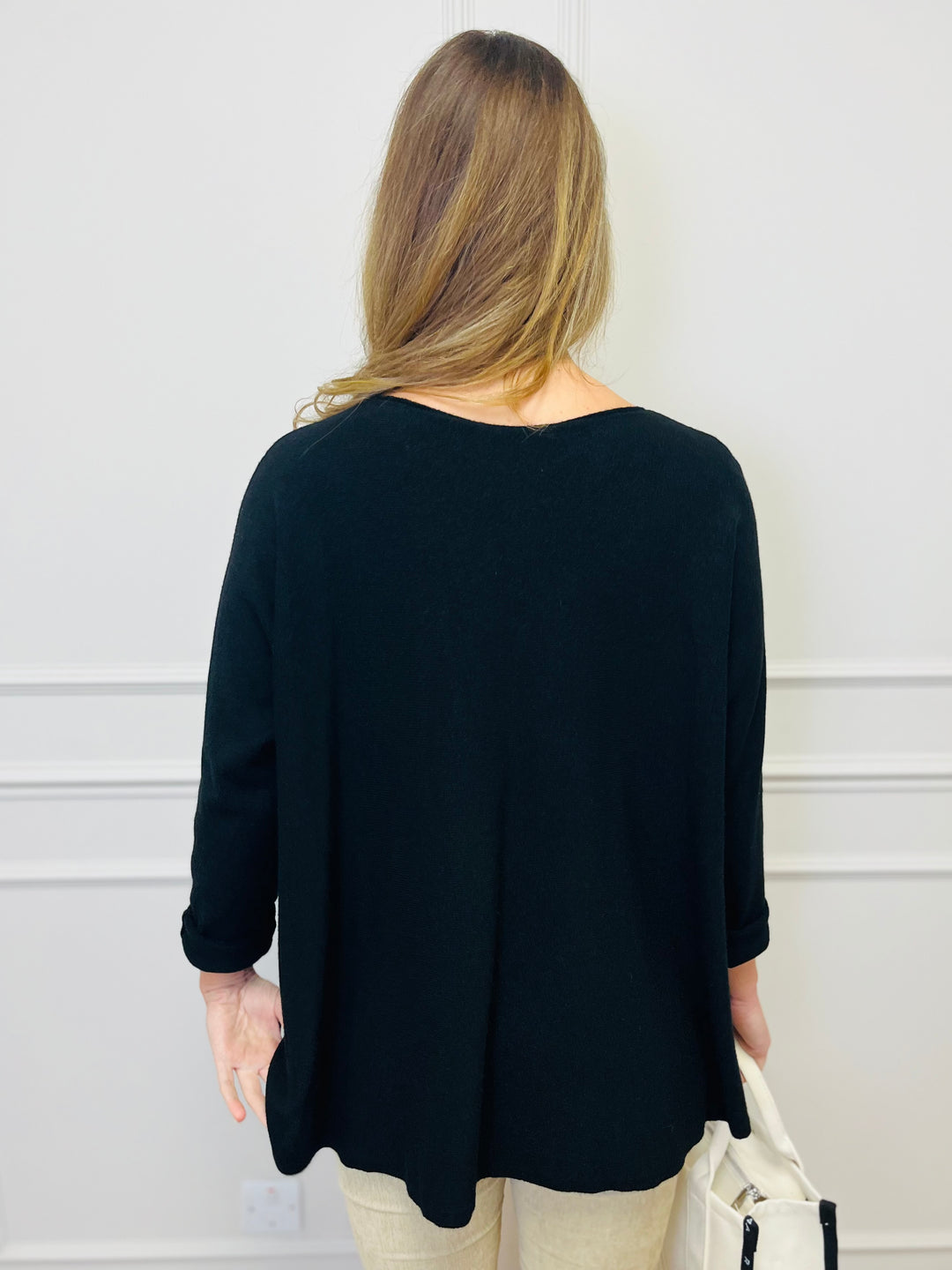 "GEORGIA" Basic Soft Jumper-Black