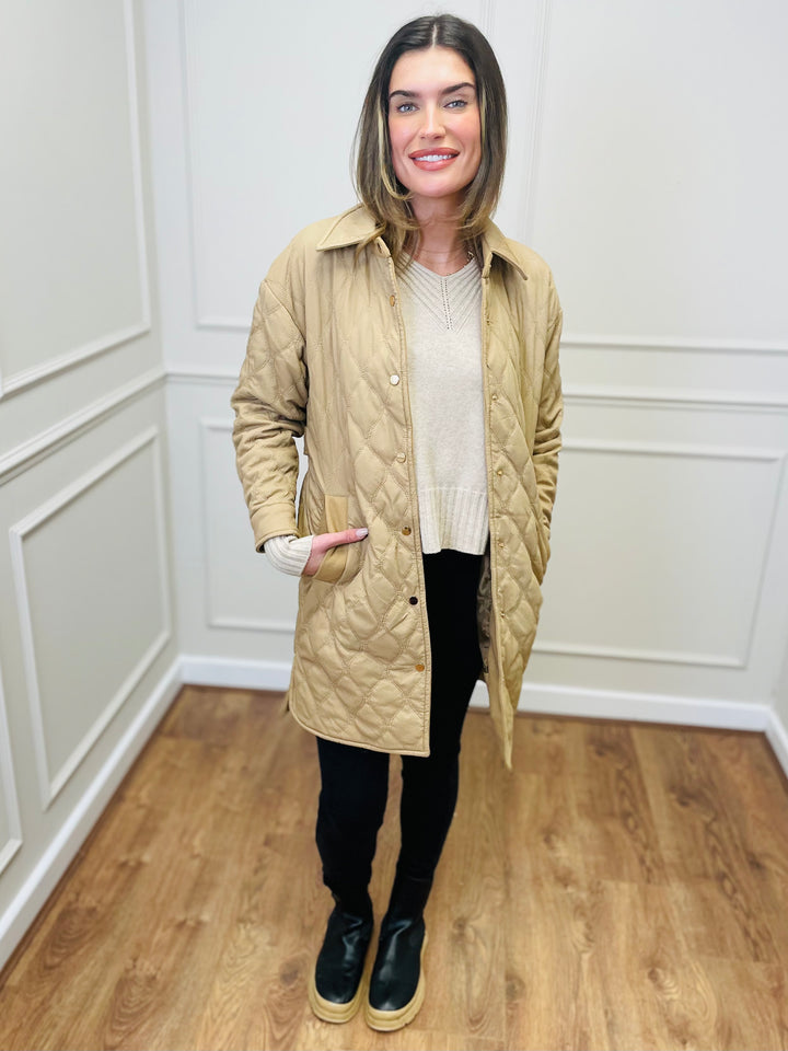 "SAMIRA" Quilted Coat-Camel