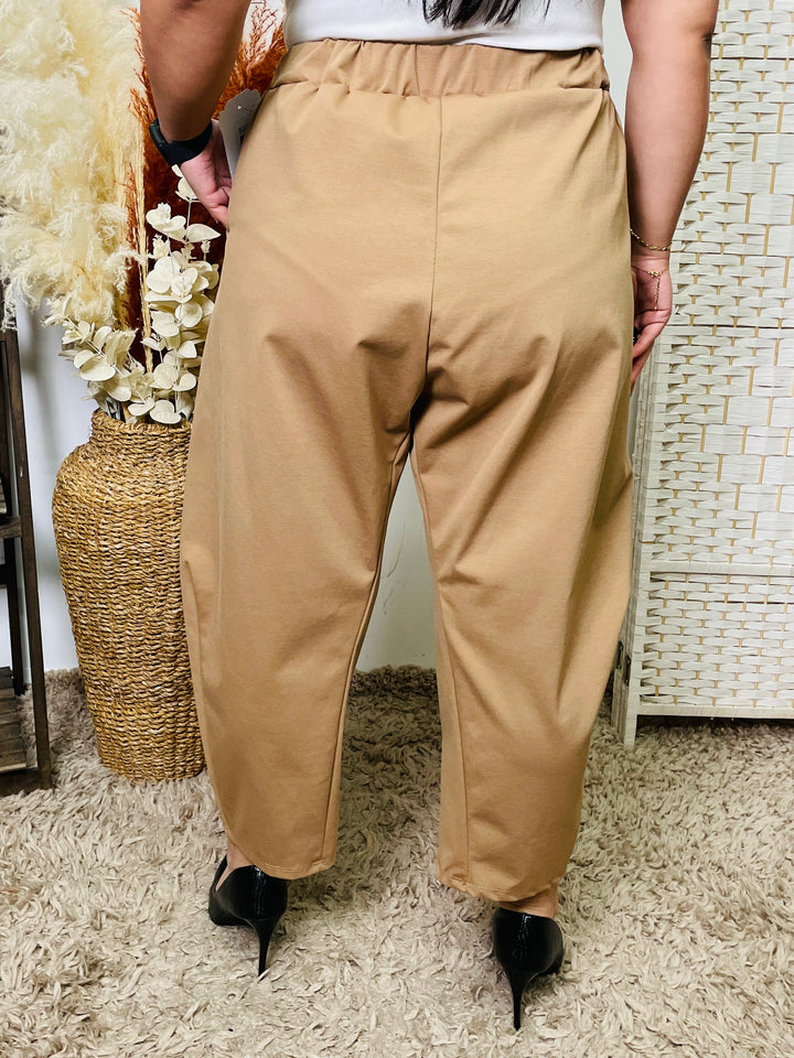 "LISA" Scuba Trousers-Camel