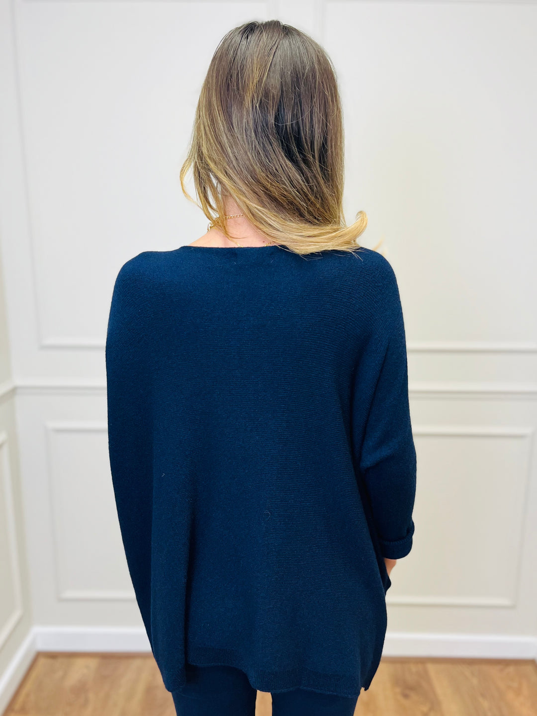 "STELLA" LUXURY Fine Knit Jumper-Navy