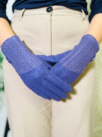 Knitted Gloves-Purple