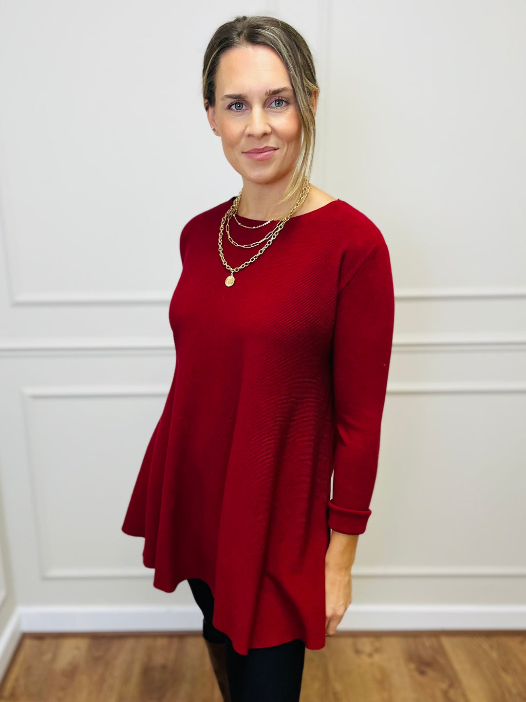 "HARRIET" Basic Soft Jumper-Wine