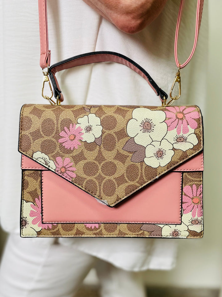 No.20 Designer Inspired Handbag-Brown & Pink