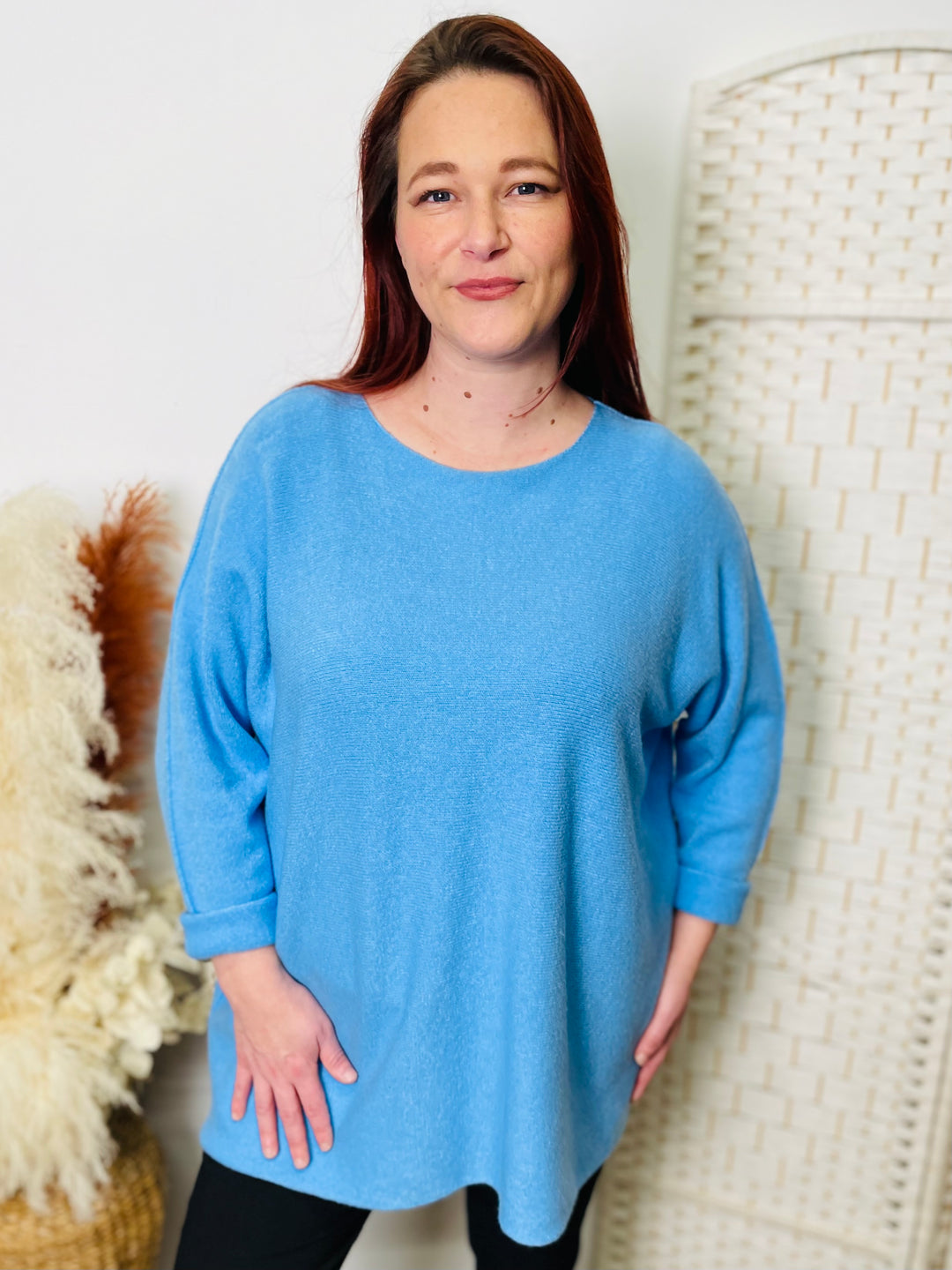 "PIPPER" Round Neck Jumper-Blue