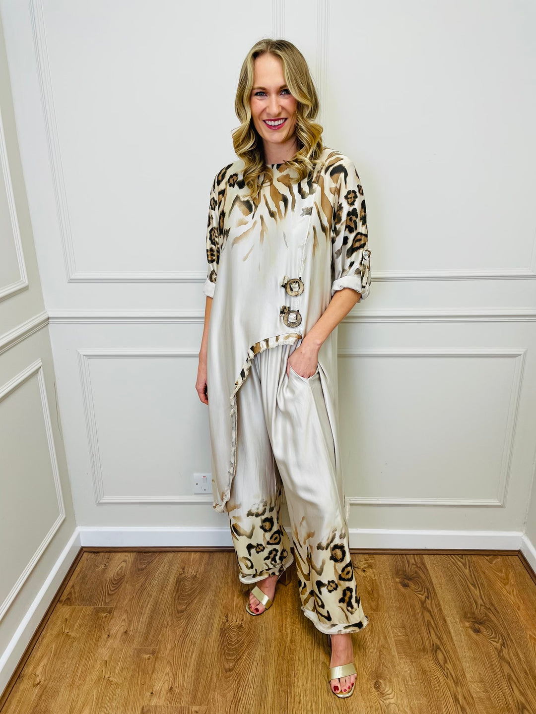 Leopard Print Co-Ord Set-Cream