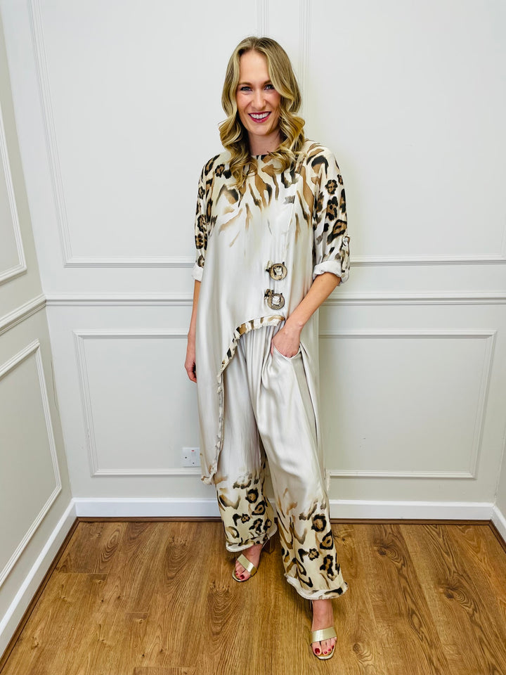 Leopard Print Co-Ord Set-Cream