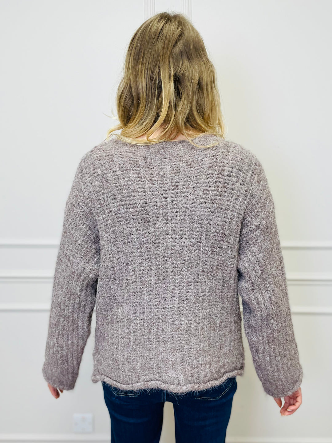 "KEILY” Chunky Knit Cardigan-Mocha