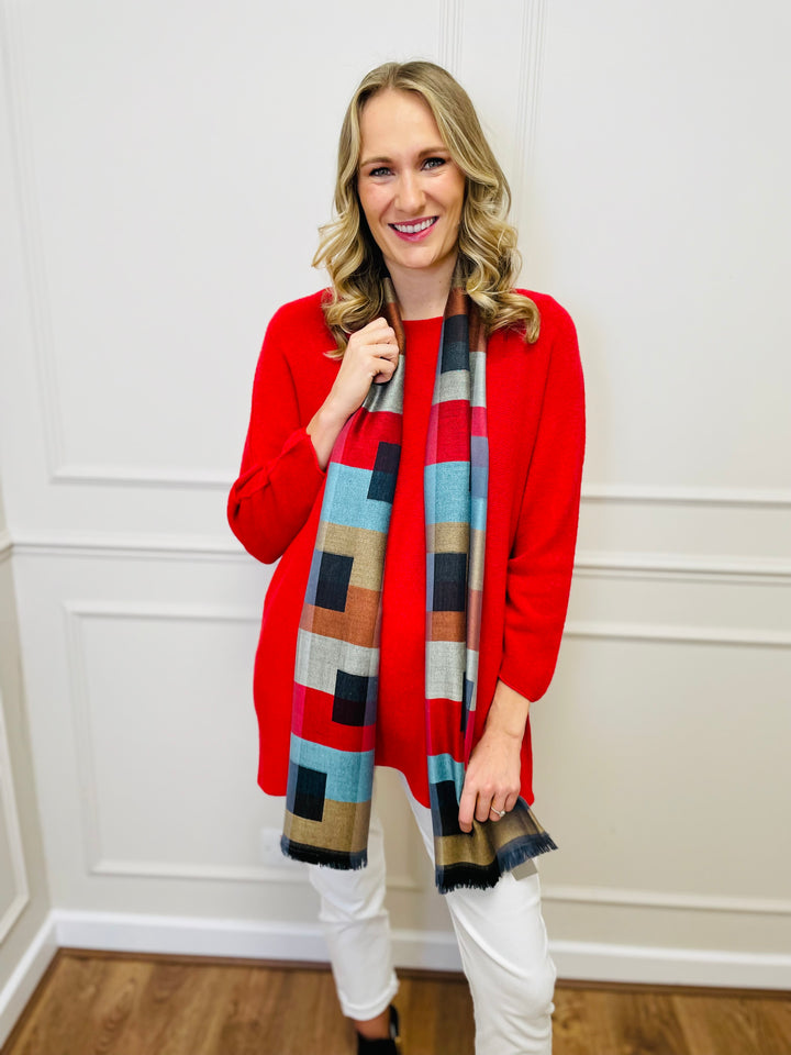 Block Print Scarf-Multicolour