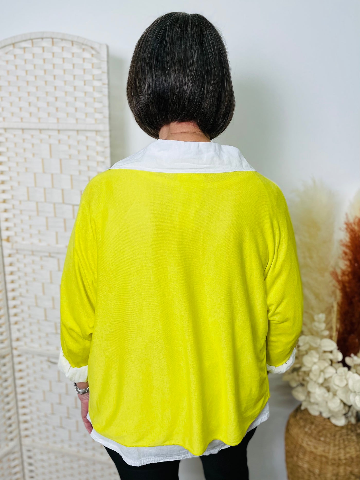 "CLEO" Fine Knit Top & Shirt-Yellow