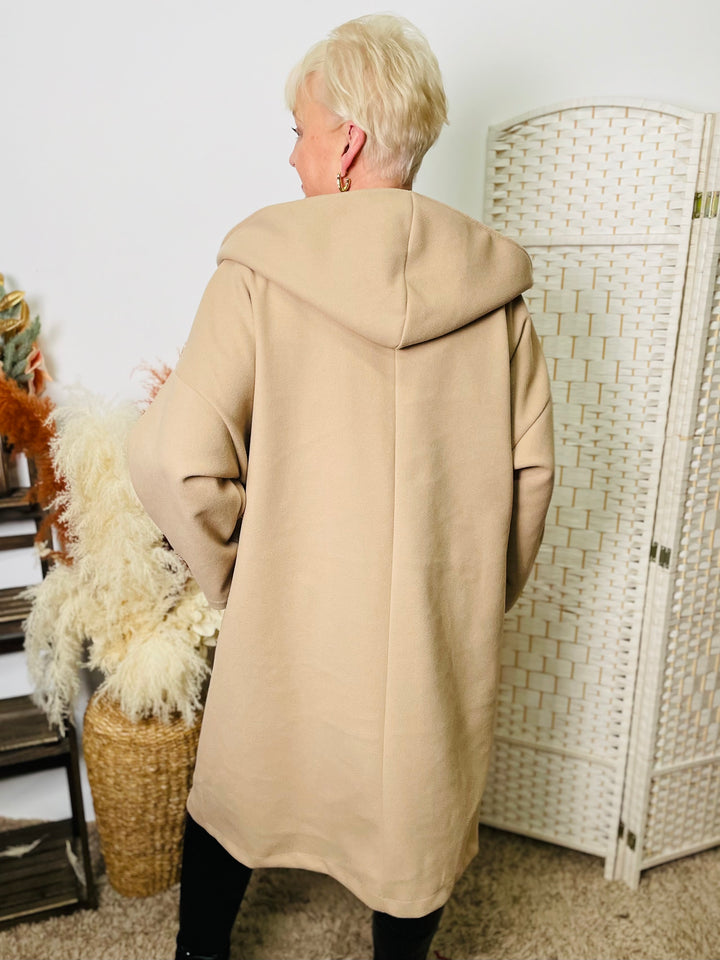 "OLIVIA" Hooded Coat-Camel