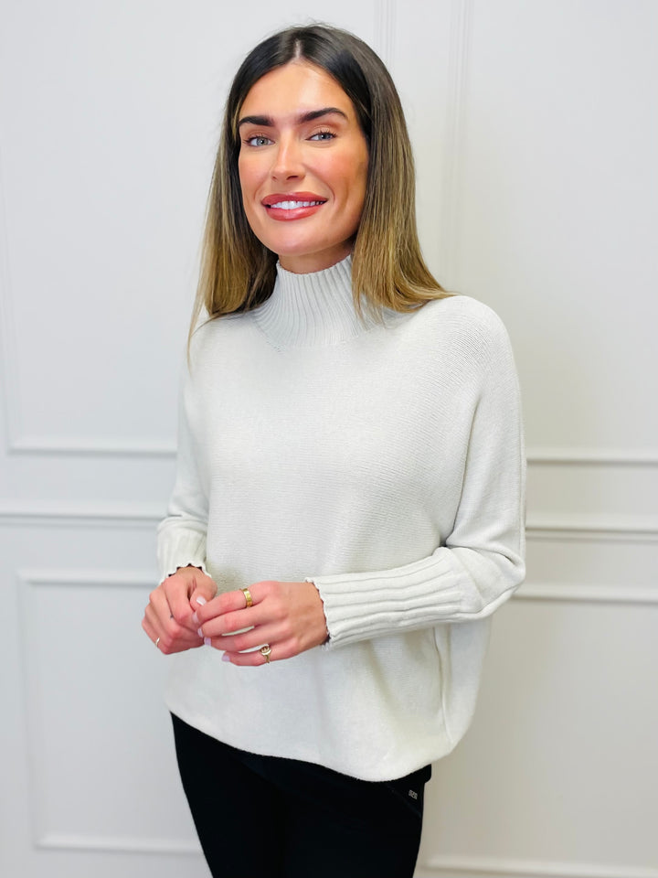 "AMANDA" Roll Neck Jumper-Cream