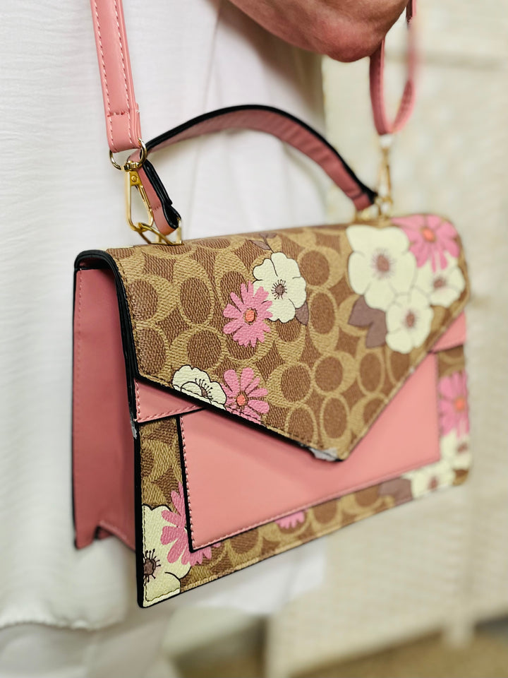 No.20 Designer Inspired Handbag-Brown & Pink