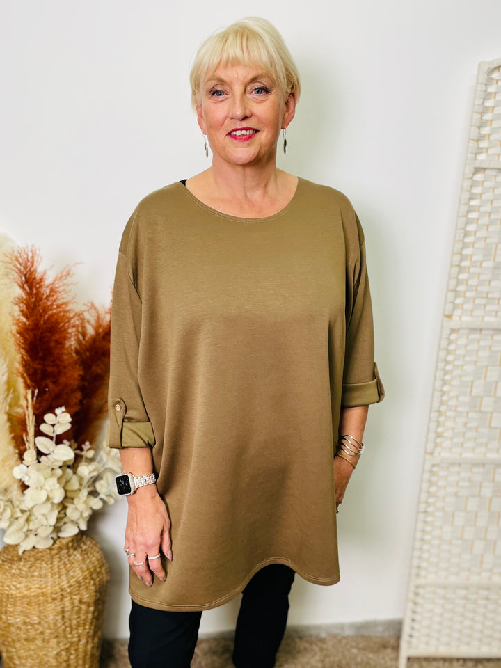 "NANCY" Long Sleeve Tunic-Camel