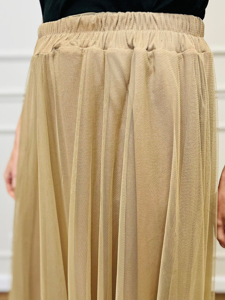 "IZZY" Tulle Skirt-Tan