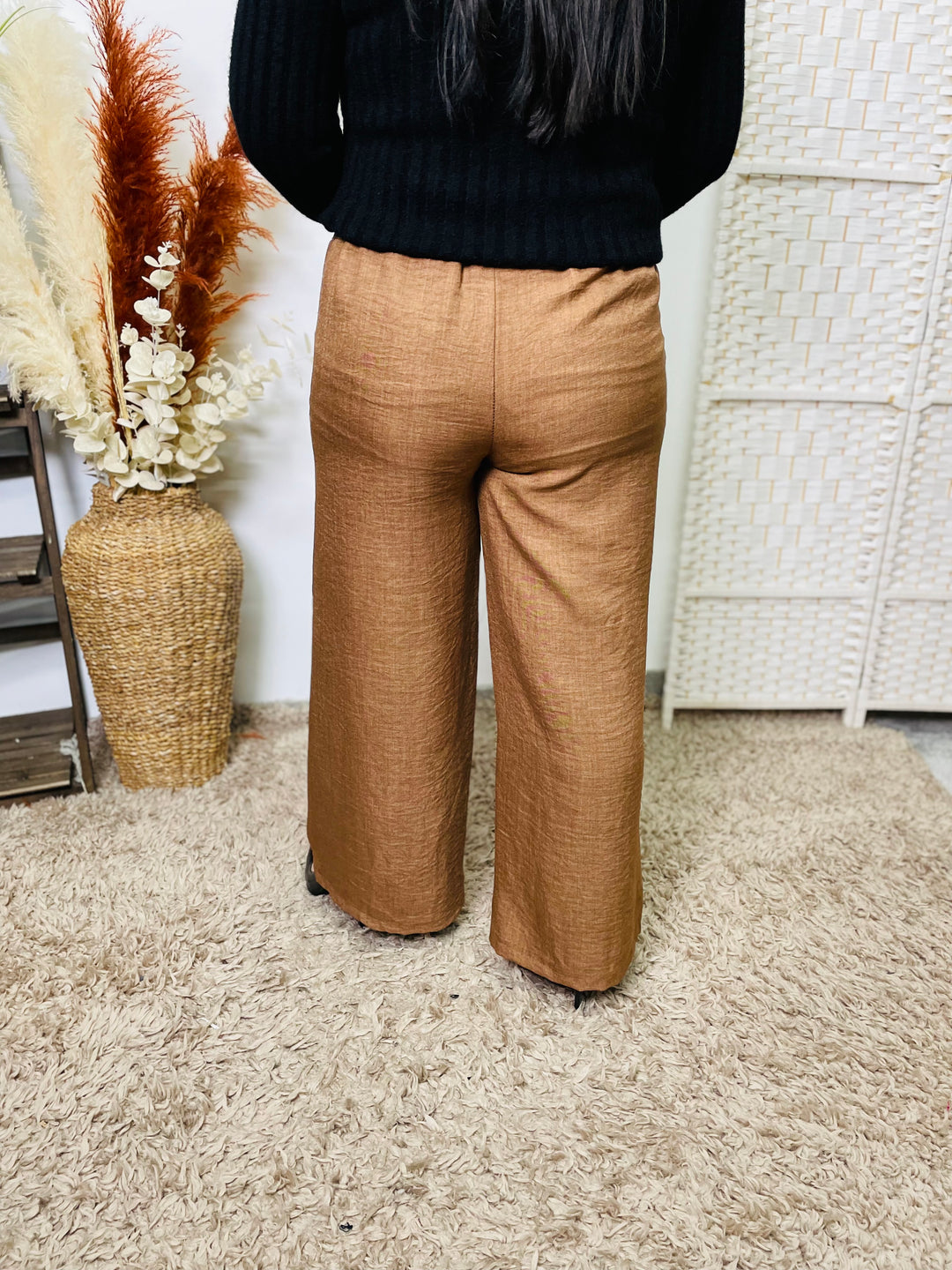 "KENNEDY" Straight Leg Trousers-Tan