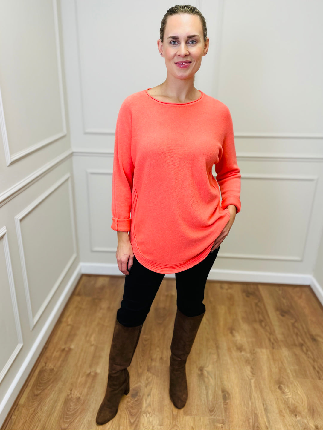 "CLEO" Soft Jumper-Coral