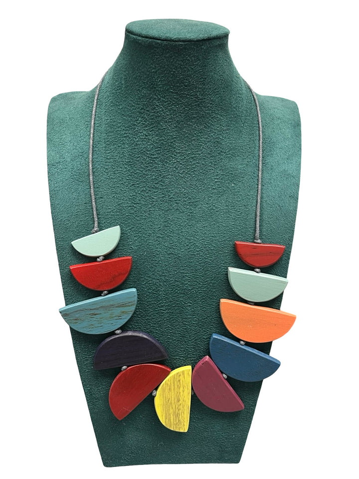 Long Statement Necklace-Multicolour