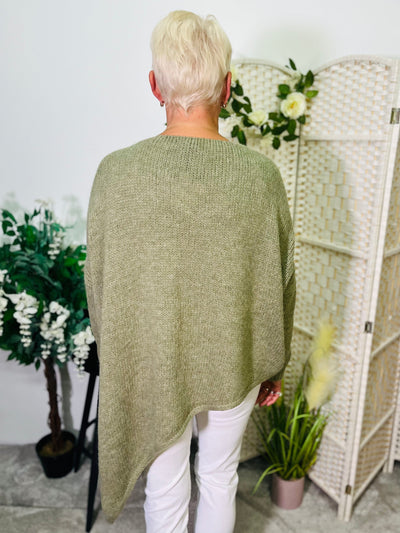"NESSA" Knitted Jumper-Sage Green