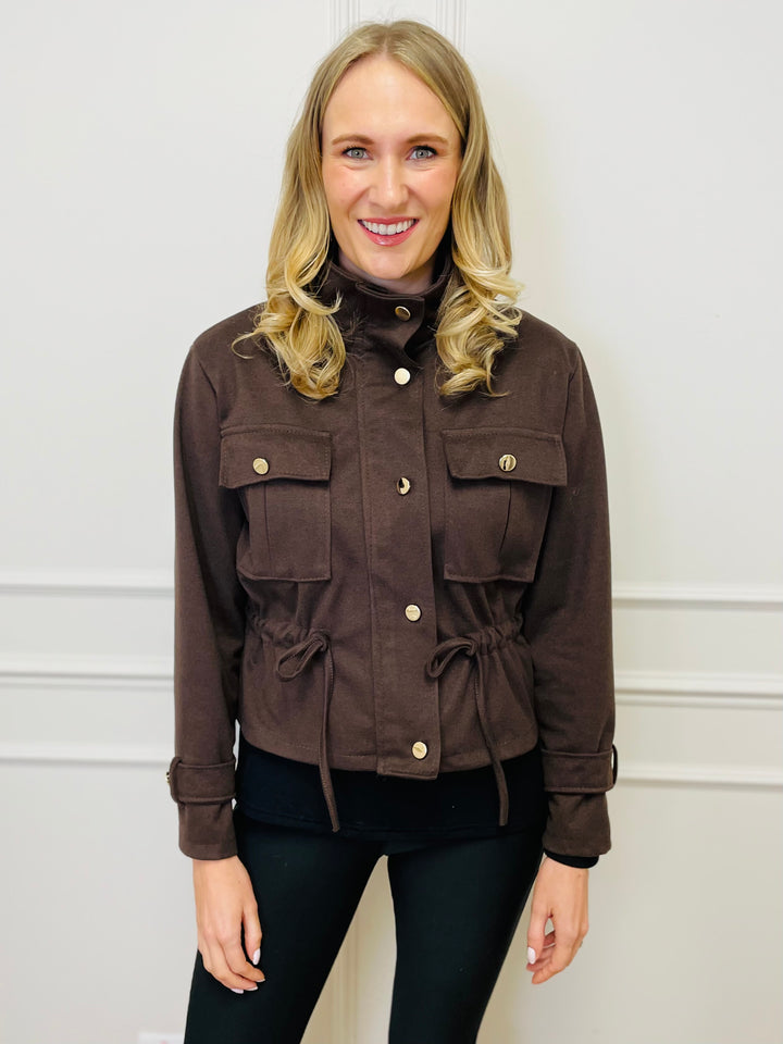 "JAYDA" Utility Jacket-Brown