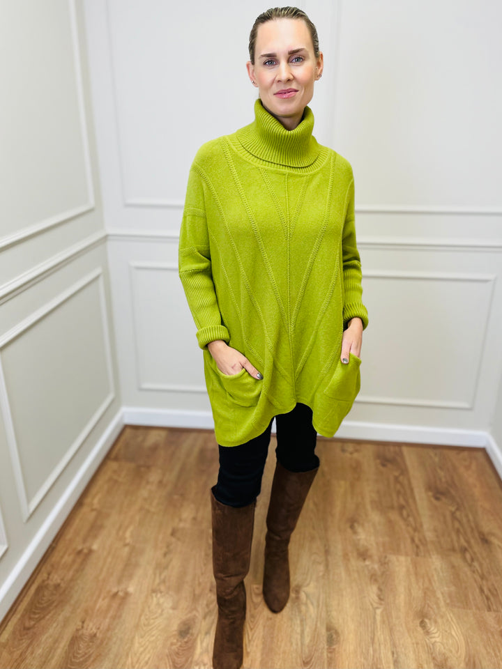 "GRACE" Knitted Jumper-Green
