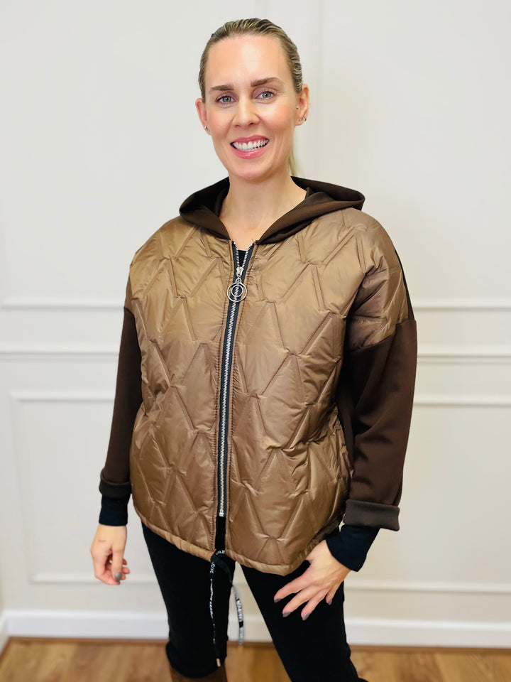 "BONNIE" Quilted Jacket-Brown