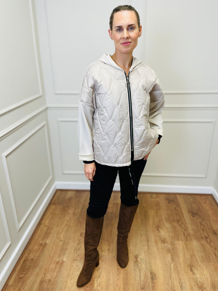 "BONNIE" Quilted Jacket-Stone