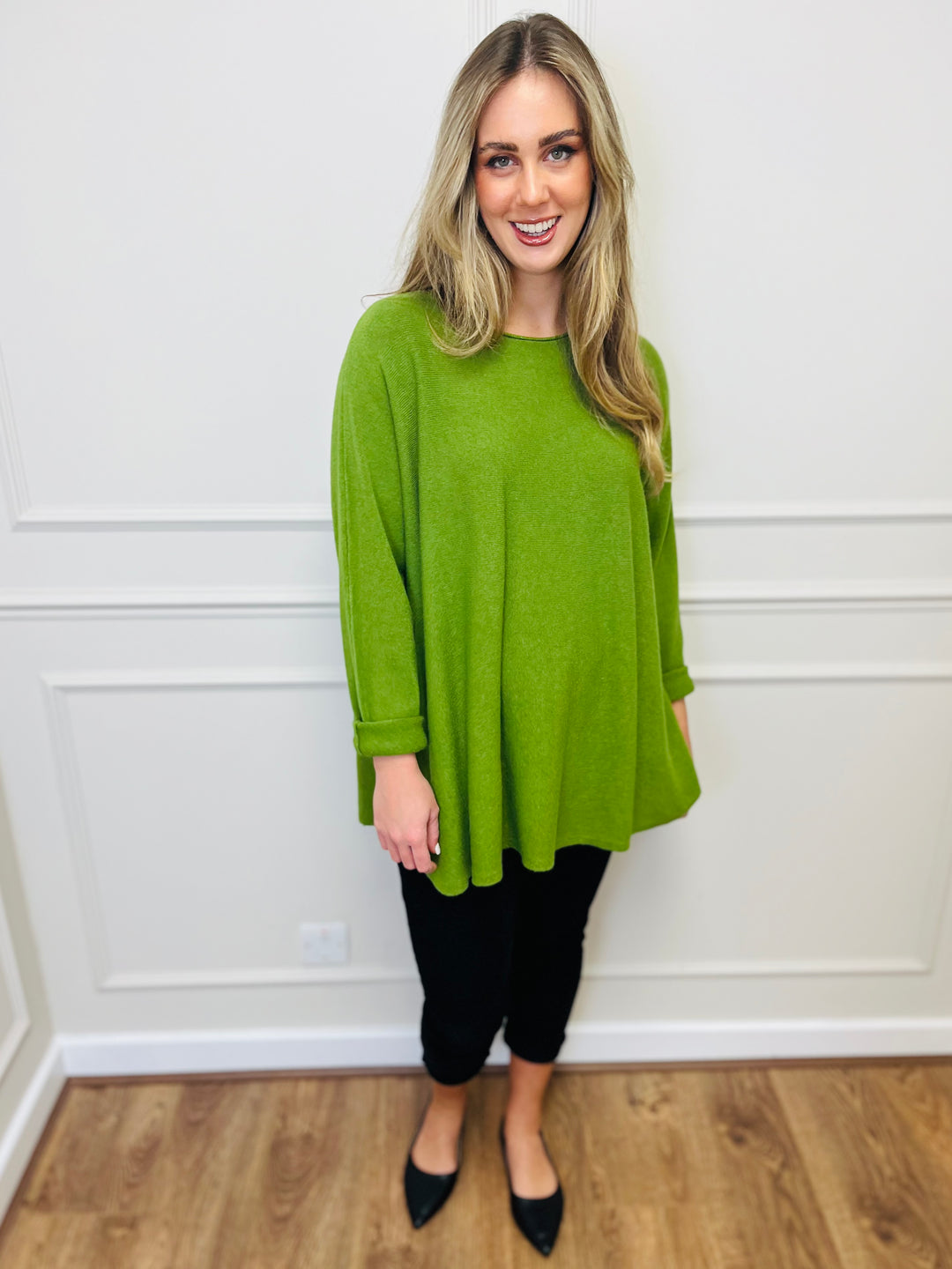 "GEORGIA" Basic Soft Jumper-Green