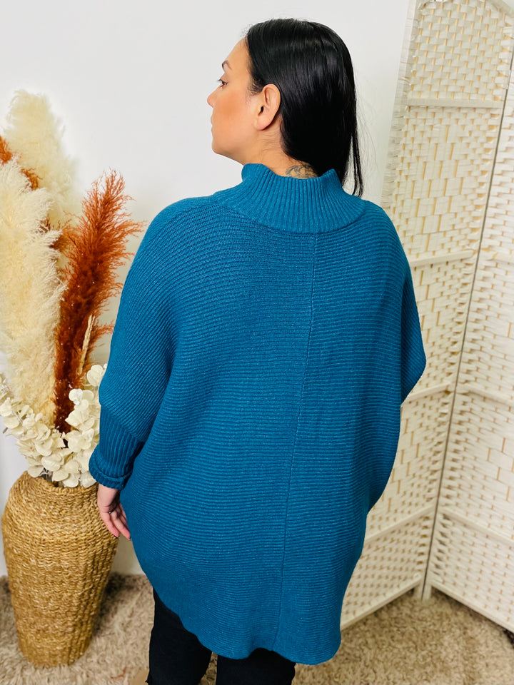 "BLAKE" Knitted Jumper-Teal