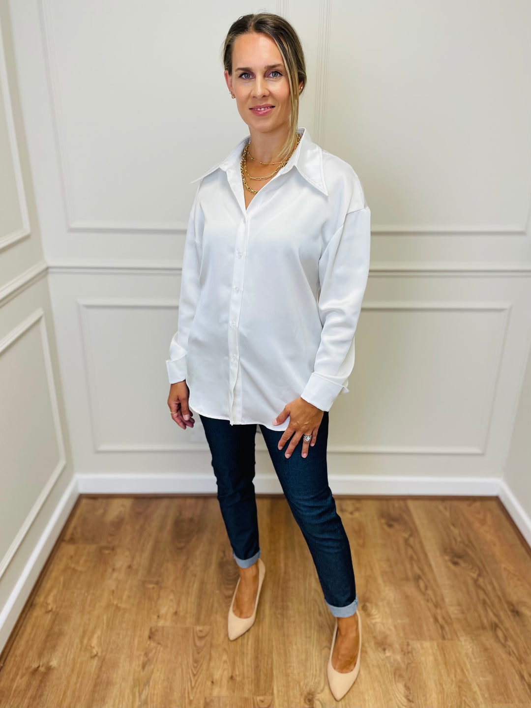 "ELEANOR" PREMIUM COLLECTION Shirt-White