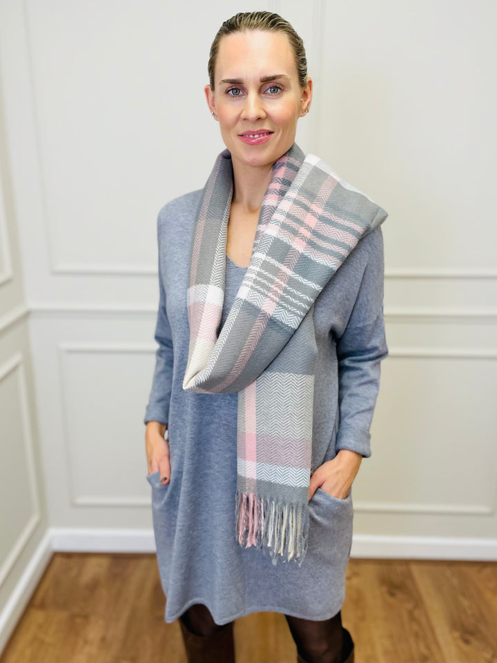 "MILLIE" Fine Knit Tunic-Grey