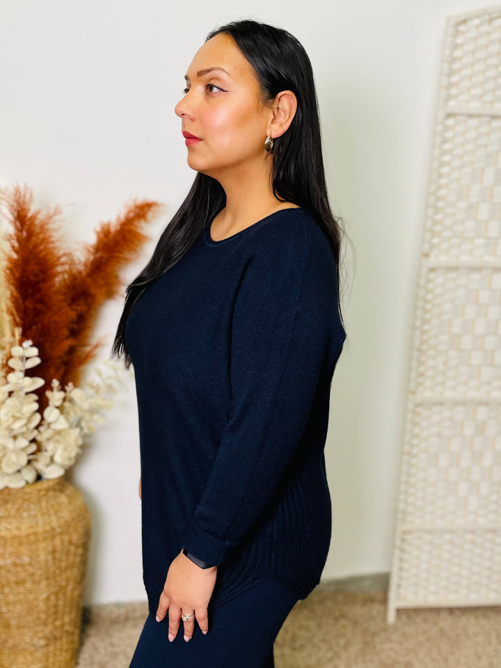 "CLEO" Soft Jumper-Navy