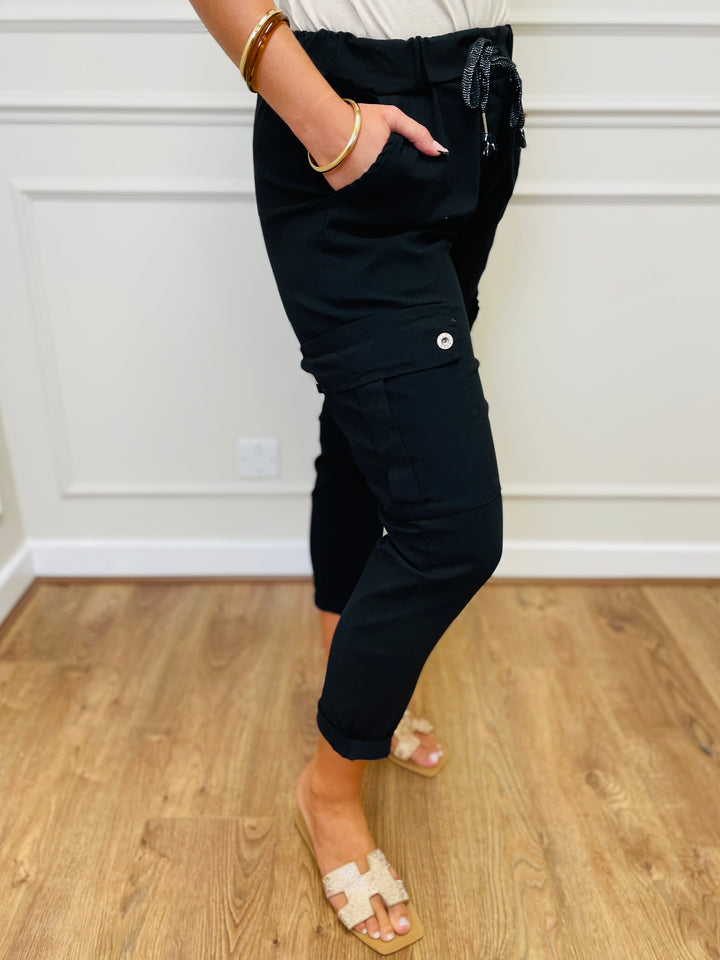 "CARMELA" Cargo MAGIC Trouser-Black