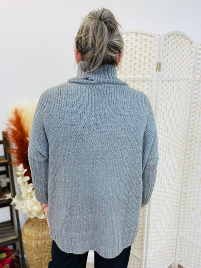 "CALLIE" Knitted Jumper-Silver