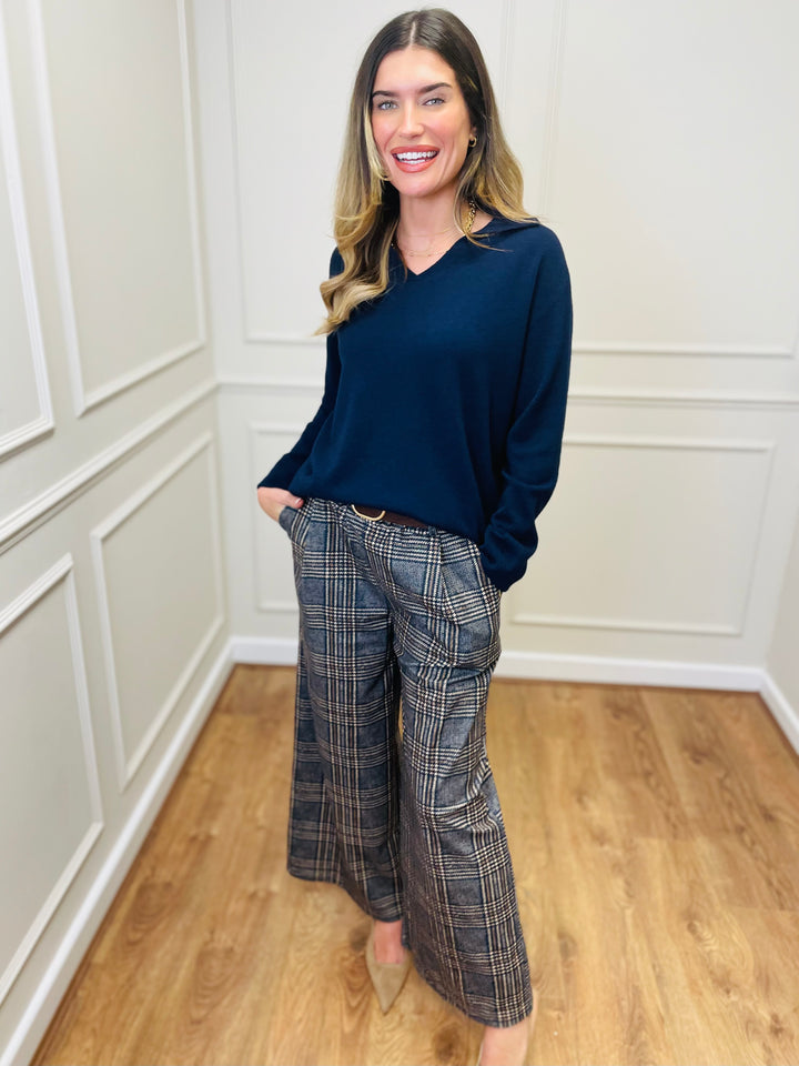 "NIKO" LUXURY Fine Knit Jumper-Navy