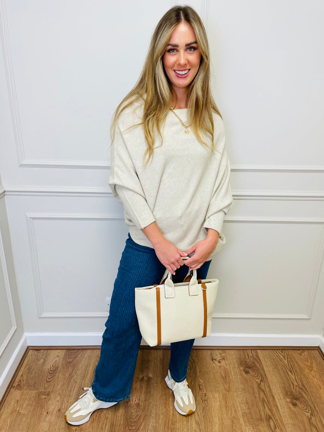 "BELLA" Asymmetric Jumper-Cream