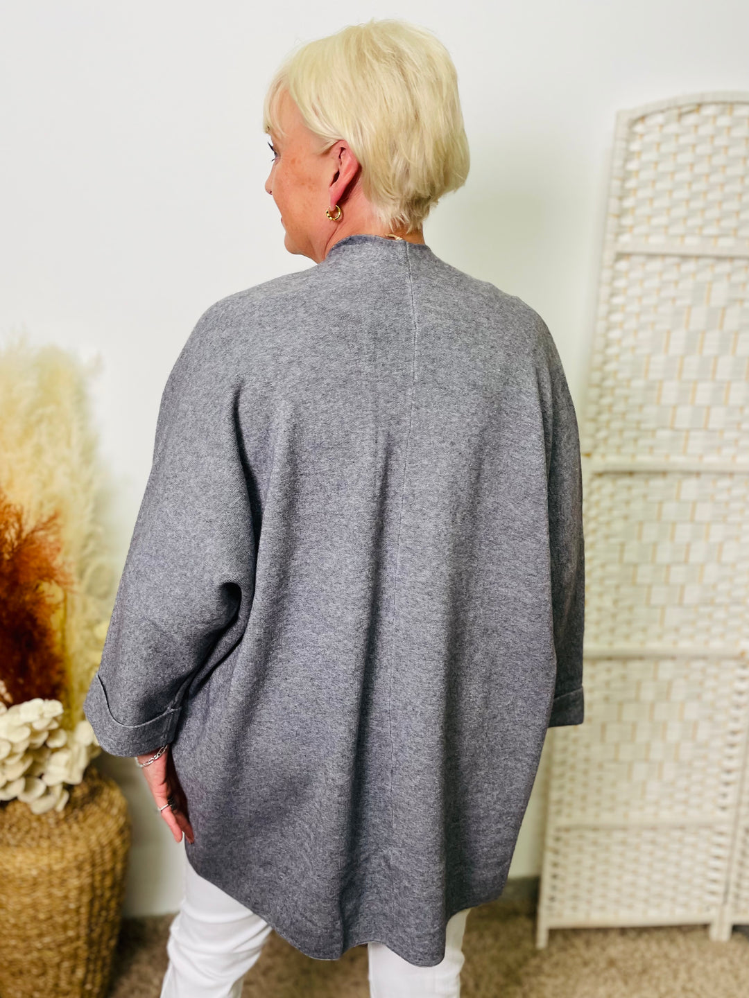 "AURORA" Soft Cardigan-Grey