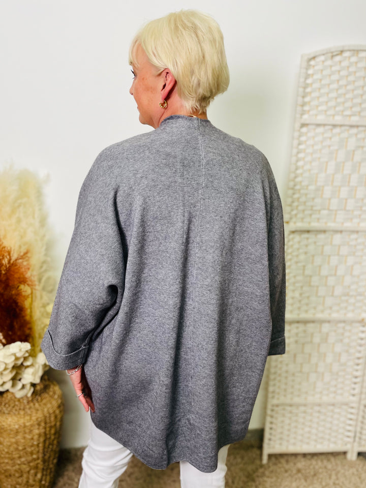 "AURORA" Soft Cardigan-Grey