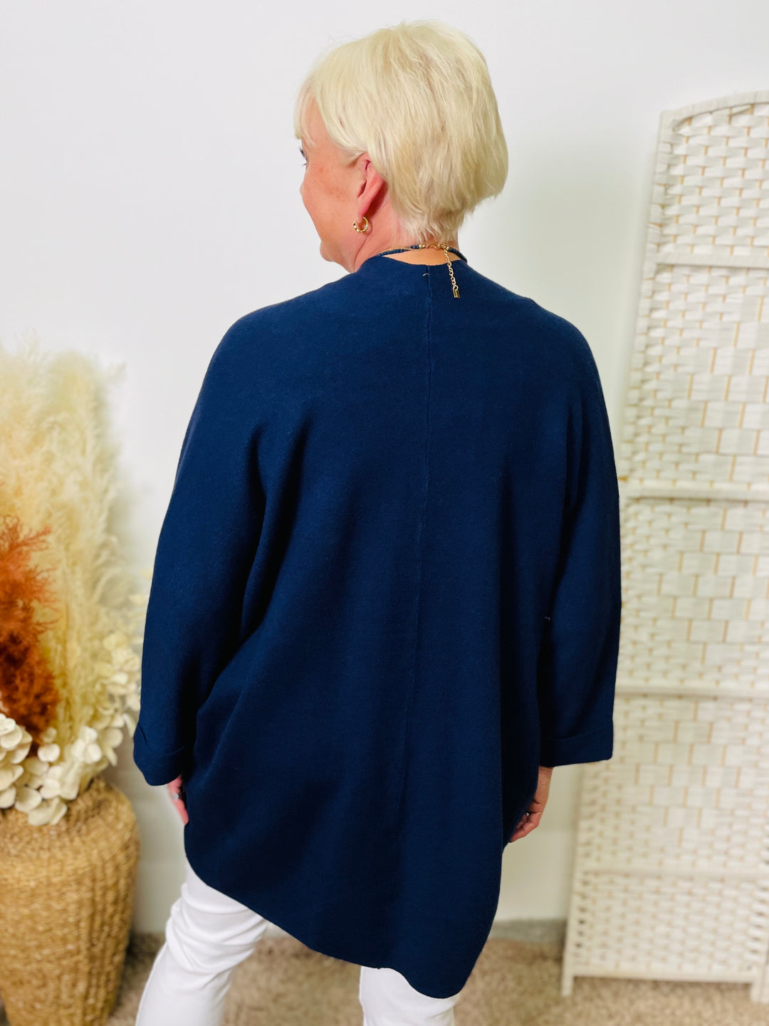 "AURORA" Soft Cardigan-Navy