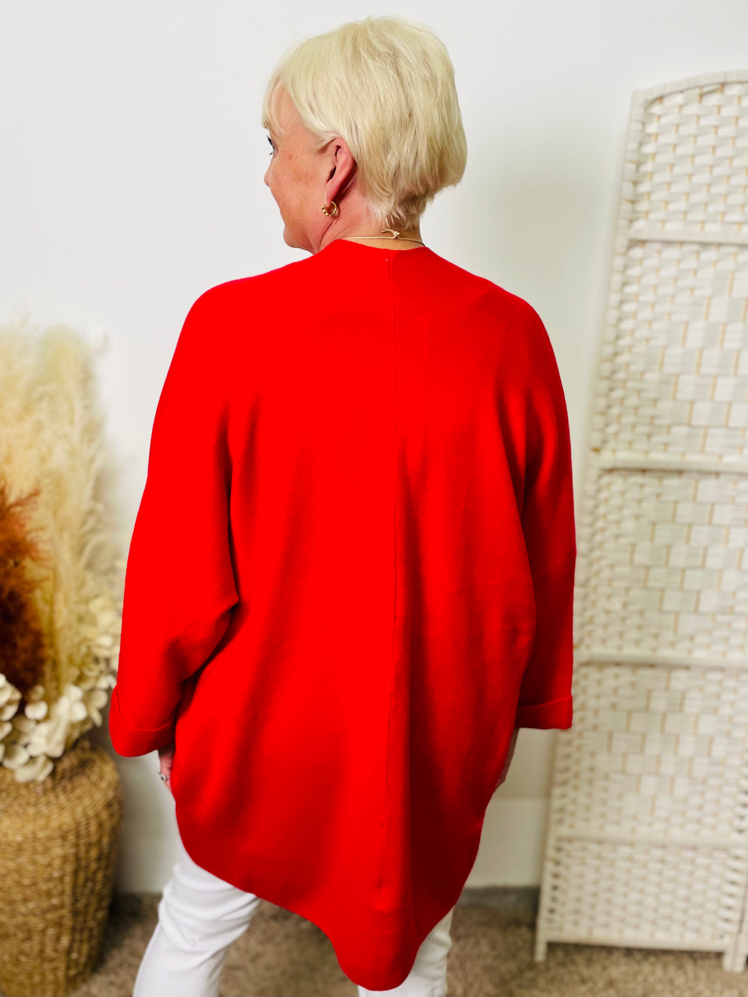 "AURORA" Soft Cardigan-Red