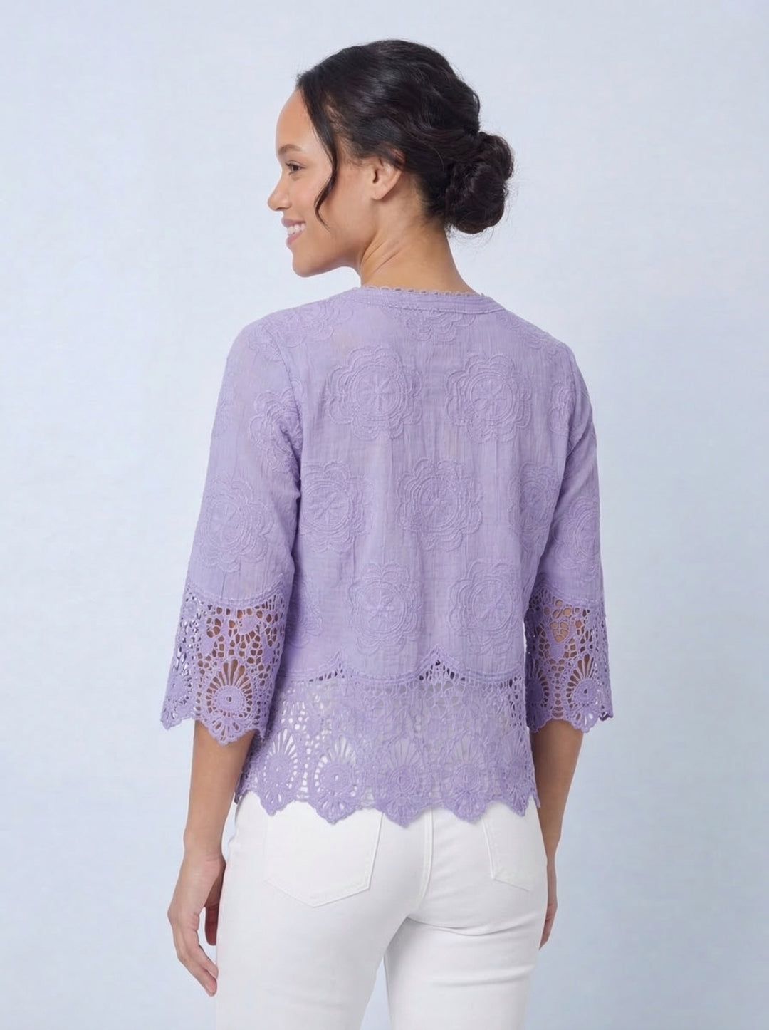 “GEMMA” Lace Top / Jacket - Lilac