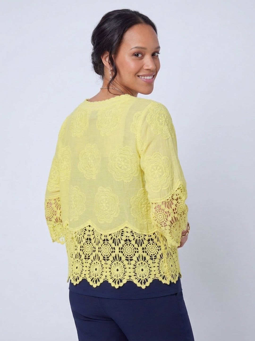“GEMMA” Lace Top / Jacket - Yellow